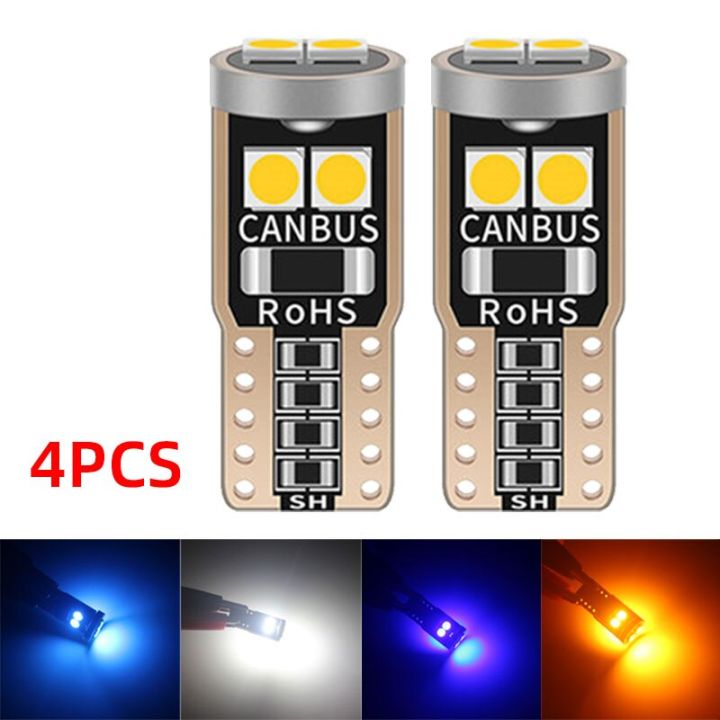 4pcs 3030 6smd T10 W5W LED Bulbs Canbus No Error Car Parking Auto Wedge Lamp Reading Dome Lights 12v 6000k