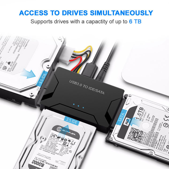 USB 3.0 to SATA IDE ATA Adapter for PC Laptop 2.5" 3.5" HDD Hard Disk Driver with Power External SSD Data Transfer HDD Converter