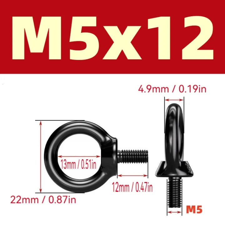 Black%20304%20Stainless%20Steel%20Lifting%20Eye%20Bolts%20Heavy%20Duty%20Marine%20Grade%20Ring%20Screws%20Metric%20Thread%20Eye%20Bolt%20for%20Rigging%20&%20Hanging%20-%20Image%205