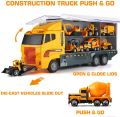10 In 1 Construction Toys Truck Storage Die-cast Vehicle Transporter Car Set Excavator Dump Truck Digger Backhoe for Kids . 