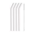 8mm High Borosilicate Glass Straw 3/5/10/11Pcs Reusable Eco Friendly Drinking Straws Set Bubble Tea Smoothies Bar Accessories.