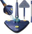 360° Rotatable Adjustable Cleaning Mop, Adjustable Reusable Spin Mop Stick Telescopic Triangular mop, Dust Wet Mop for Floor/Ceiling/Wall/Car Window, Wet. 