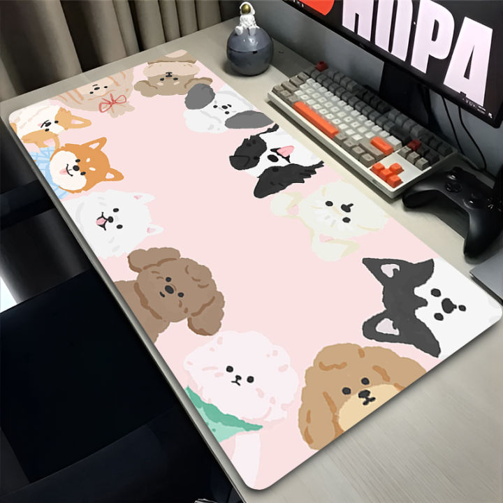  Mouse Pad Kawaii Non-Slip Desk Mat Corgi Dog Cute Large Gaming Mousepad Gamer HD Printing Mousepad Game Keyboard Pads XXL
