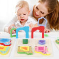 Montessori Animal Jigsaw Puzzle Hand Grasping Nesting Board Wooden Shape Sorting Puzzle Sensory Toys Learning Educational Toys. 