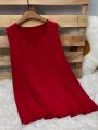 Plus Size Sleeveless Scalloped Hem Tunic Top for Women Casual Loose Fit Summer Blouse Lightweight and Breathable. 