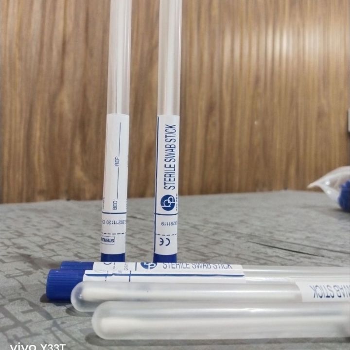 PLAIN CULTURE SWAB PLASTIC STICK STERILE for safe and precise Sampling (100pcs pack)