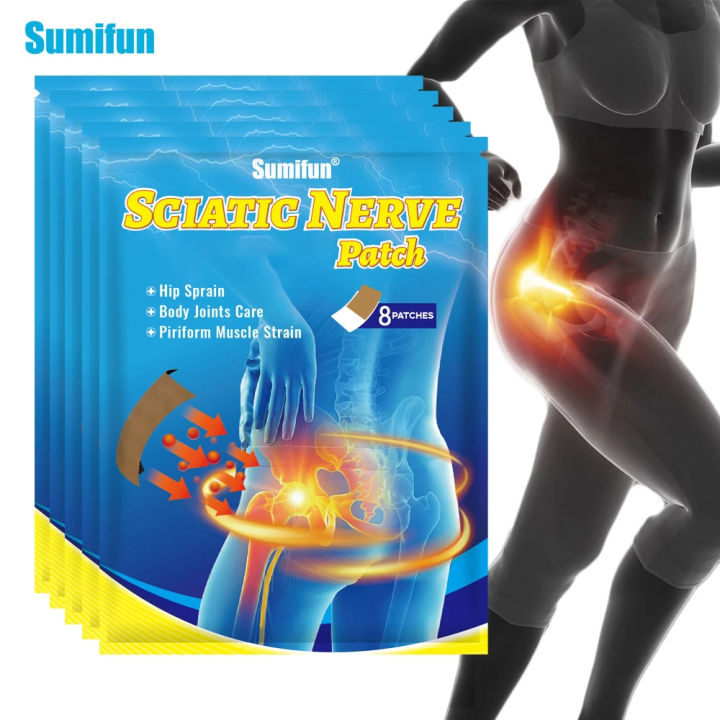8/16pcs Sciatica Nerve Patches Lumbar Hip Natural Mugwort Patch for Waist Hip Thigh Comfort Daily Body Care Warm Sticker
