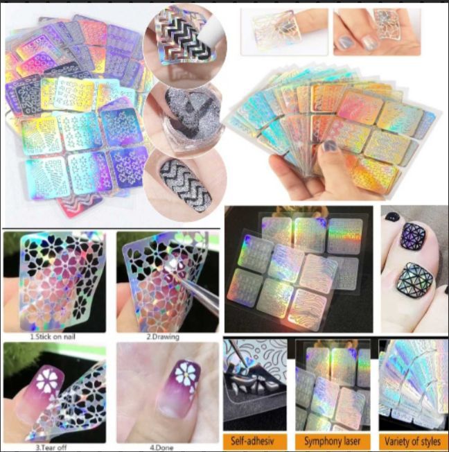 Nail%20Art%20Sticker%20Stencil%20Stickers%2012%20Design%202%20Sheets%20vinyls%20Decal%20Reusable%20DIY%20Hollow%20for%20Nail%20Art%20-%20Image%202