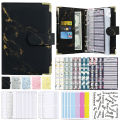 A6 Budget Marble Patterned Leather PU Notebook Binder, Used for Bookkeeping, Saving Money, Family Gifts.
