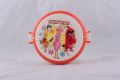 Round Shape Lunch Box Unbreakable Plastic With Beautiful Printed Characters Partitions With Inner Box Plate And Spoon. 
