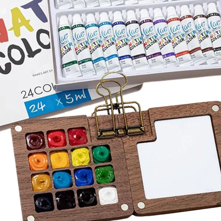 Multi%20Colors%20Wooden%20Grid%20Paint%20Box%20Pocket%20Artist%20Travel%20Paint%20Palette%20Mini%20Watercolor%20Paint%20Set%20for%20Painters%20Artists%20Students%20-%20Image%205