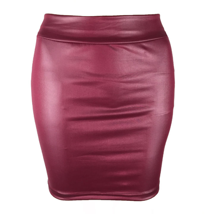 Women%20Mini%20Skirt%20Solid%20Color%20High%20Waist%20Slim%20Fit%20Skinny%20Matte%20Faux%20Leather%20Cozy%20Commuter%20Bodycon%20Skirt%20Streetwear%20-%20Image%205