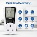 Besvic Power Meter Energy Monitor Plug, Besvic 13A Electricity Usage Power Consumption Monitor Socket with 7 Monitoring Modes, Overload Warning, Amp Wattage Volt Meter Analyzer (Pack of 2). 
