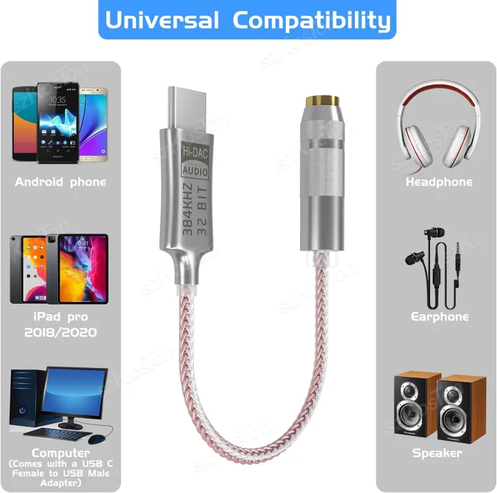 CX31993%20HiFi%20USB%20Type%20C%20To%203.5mm%20Headphone%20Amplifier%20DAC%20Audio%20Decoder%20IEM%20AMP%20Mobile%20Phone%20Adapter%20Type-C%20Converter%2032b/384kHz%20-%20Image%204