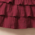 Baby Girl Red Wine with white 3-layer cupcake dress.