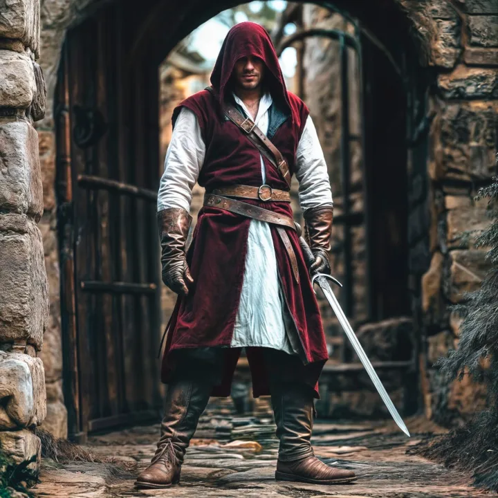 Medieval%20Mens%20Surcoat,%20Linen%20Hooded%20Tunic,%20Renfaire%20Cape,%20LARP%20Ranger%20Cosplay%20-%20Image%202