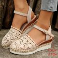 2026 Summer New Women's Hollow Wedge Thick-soled Shoes Buckle Designer Sandals Outdoor Daily Casual Mule Shoes for Women Sandal.