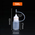 5 Pcs Needle Tip Glue Bottle Squeeze Plastic Bottle Dispensing Needle Sealing Cap Liquid Flux Dispenser Applicator. 