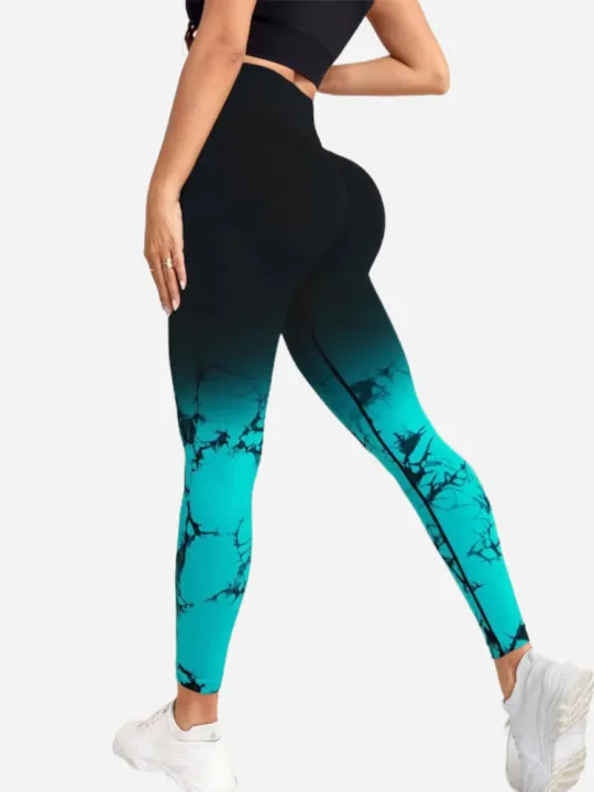 Women Seamless Leggings Yoga Gym Pants  Push Up Sports  Joggings Gradient High Waist  Workout Scrunch Butt Running Leggings