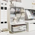 Desktop Storage Box Transparent Acrylic Superior Sense Student Makeup Storage Rack Drawer Type Sundries Stationery Organizer Box.