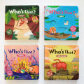 Who’s That? Push-Pull-Slide Board Books —4-Book Interactive Set for Toddlers & Preschool—Forest, Farm, Ocean & Grassland Animals.