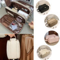 Multifunctional Makeup Bag For Women PU Leather Large Capacity Portable Double Zipper Travel Makeup Brush Toiletries Storage Bag. 