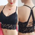Women Bralette French Style Lace Bra Girls Triangle Cup Lingerie Deep V Bras Wireless Underwear Soft Thin Seamless Push Up Bra. 