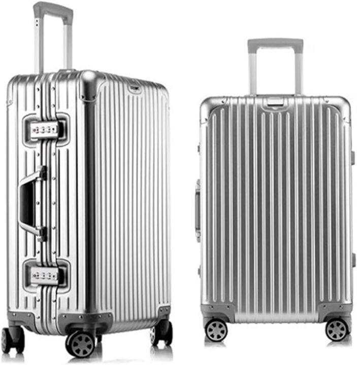 Aluminum Frame Trolley bag Password Box Boarding Suitcase Portable Suitcase Metal Suitcase Travel Suitcase (Color : E, Size : 20in)