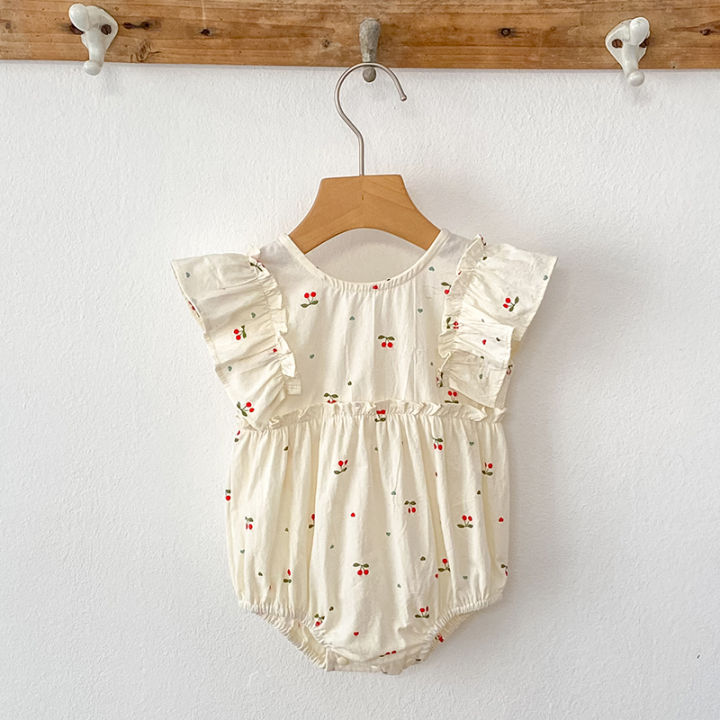 Baby%20Summer%20Cherry%20Print%20Jumpsuit%20Short%20Sleeve%20Triangle%20Jumpsuit%20Girl%20Baby%20Sweet%20Cute%20Jumpsuit%20with%20Bow%20for%20Summer%20Toddlers%20Baby%20-%20Image%205