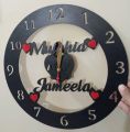 Customized wooden Couple Name Wall Clock Best Gift For wedding , Anniversary , Any occasion. 