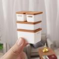 4Pcs Mini Storage Case With Cover 1/12 Dollhouse Miniature Food Storage Box Model Doll House Accessories Toy.