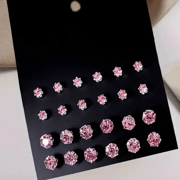 12pairs%20Fashionable%20Minimalist%20Cubic%20Zirconia%20Sparkly%20Earrings%EF%BC%8CSuitable%20For%20Holidays,%20Parties,%20Dates,%20,%20Everyday%20Wear%20-%20Image%204