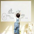 Dry Erase White board wall self adhesive ,vinyle Sticker ,reusable whiteboard sheetwith 2 Markers for Teaching at home & School- size :3*1.3ft size. 