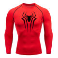 Spider Print Long Sleeve Compression Shirts for Men Gym Workout Rash Guard Undershirts Baselayers Athletic Quick Dry Tees Tops.