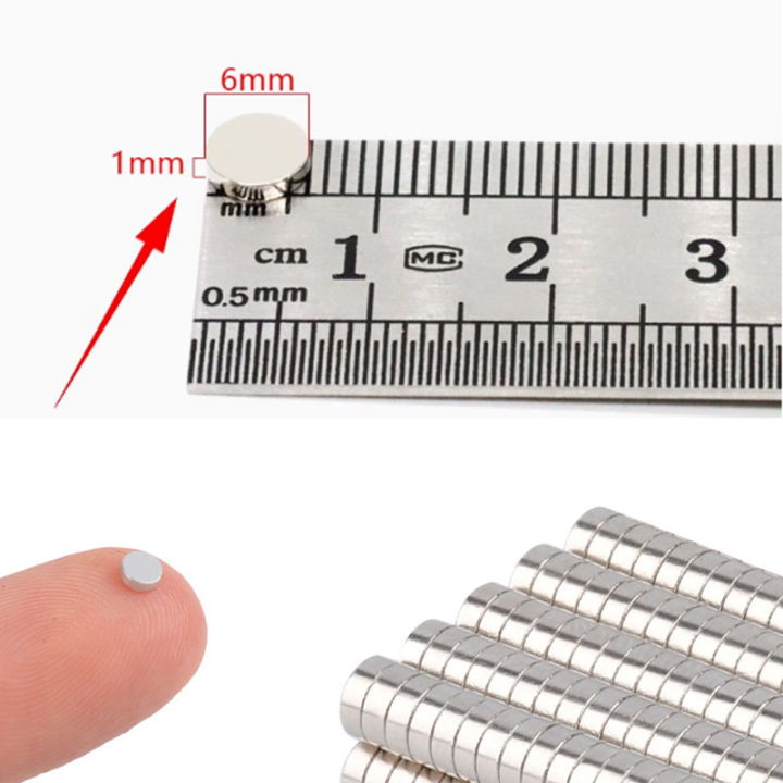 50PCS Tiny Round Disc ,6x1mm Premium Brushed Refrigerator Magnets, Whiteboard and Fridge Magnets