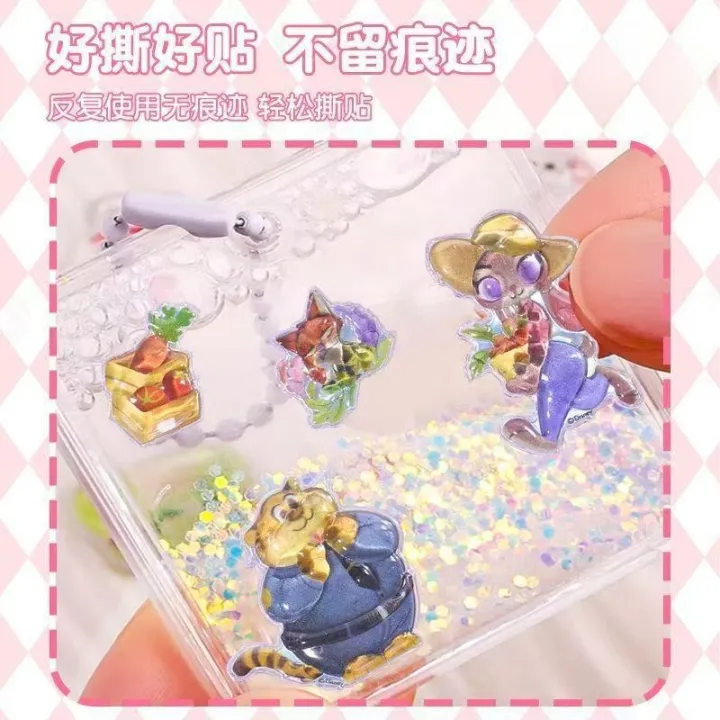Zootopia 3D Crystal Sticker Disneys Cute Judith Nick Stationery Paster ...
