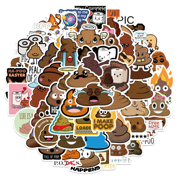 60Pcs%20Funny%20Poop%20Emoticons%20Sticker%20Poop%20Meme%20DIY%20Stickers%20Scrapbooking%20Phone%20Luggage%20Skateboard%20Waterproof%20Decals%20-%20Image%202