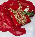 Lawn Collection Gotta Work Handmade Chiffon Dupatta Trouser Plain 3 Piece Suit. 