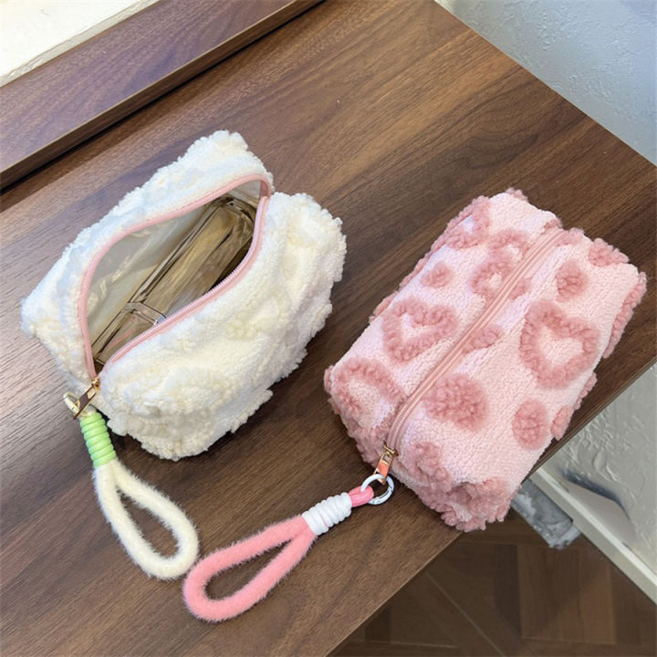 Plush%20Makeup%20Bags%20with%20Handle%20Soft%20Travel%20Cosmetic%20Storage%20Bag%20Portable%20Love%20Print%20Organizer%20Pencil%20Case%20Cute%20Clutch%20Pouch%20-%20Image%203
