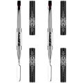 1/2/3Pcs Double Ended Nail Art Brush Set Oval Gel Liner Poly Gel with Steel Pusher Rhinestone Handle French Manicure UV Gel.