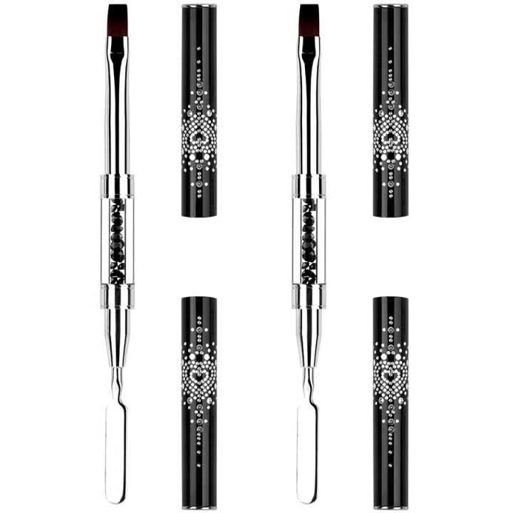 1/2/3Pcs%20Double%20Ended%20Nail%20Art%20Brush%20Set%20Oval%20Gel%20Liner%20Poly%20Gel%20with%20Steel%20Pusher%20Rhinestone%20Handle%20French%20Manicure%20UV%20Gel%20-%20Image%208