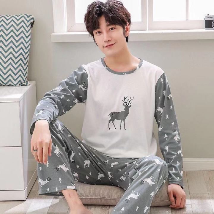 2%20Sets%20of%20Men%20Pajamas%20Set%20of%20Long-Sleeved%20Long%20Trousers%20Students%20Sleepwear%20Homewear%20Cartoon%20O-Neck%20Striped%20Nightwear%20Loungewear%20-%20Image%203