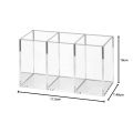 Transparent Makeup Brush Organizer, Makeup Storage Tray, Bathroom Drawer Makeup Organizer, 3 Slot Acrylic Makeup Brush Organizer. 