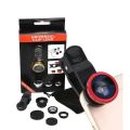 3 In 1 Universal Clip Camera Mobile Phone Lens Fish Eye + Macro + Wide Angle. 