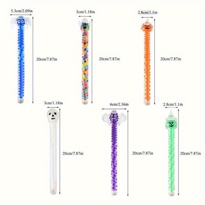 1/6%20Pcs%20Halloween%20Pumpkin%20Squeeze%20Toys%20Colorful%20Beaded%20Stretchy%20Rubber%20Bracelets%20Toy%20Stress%20Relief%20Novelty%20Halloween%20Gifts%20-%20Image%203