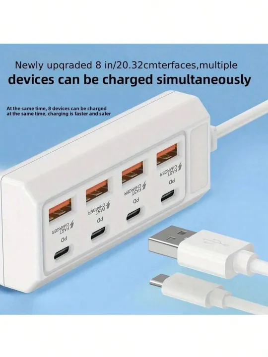8-port%20USB%20adapter,%20equipped%20with%204%20USB%203.0%20ports%20and%204%20PD%20fast%20charging%20ports%20-%2025W%20power%20output%20-%20Image%203