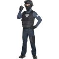 2025 Halloween Kinderen Fbi Swat Pakken Cosplay Kleding Mini Kogelvrij Vest Helm Swat Pak Set Halloween Party Dress Up. 