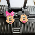 Cute Mickey and Minne Luggage Travel Accessories Tag Silica Gel Suitcase ID Addres Holder Baggage Boarding Tag Portable Label. 