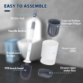Water Spray Silicone Toilet Brush With Wall-Mounted Breathable Silicone TPR Brush 40cm Long Handle Bathroom Cleaning Accessories. 