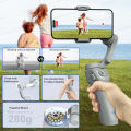 TOKQI M01 3-Axis Anti-Shake Handheld Gimbal Phone Stabilizer Foldable Holder Selfie Tripod with Fill Light for iPhone Smartphone. 